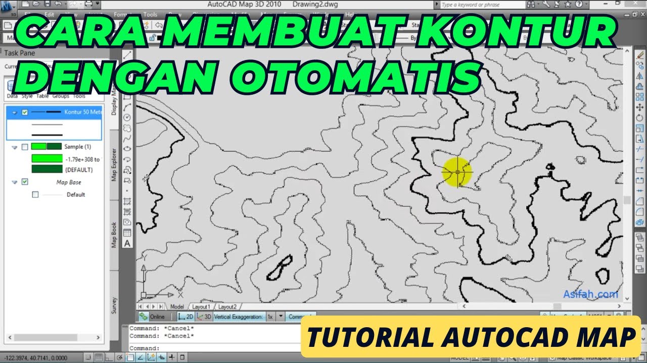 Cara Membuat Kontur Di AutoCAD Map YouTube