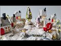DIY Christmas village with miniature houses using paper and clay paste