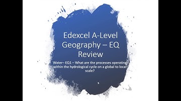 Edexcel A-Level Geography Water EQ1 Review