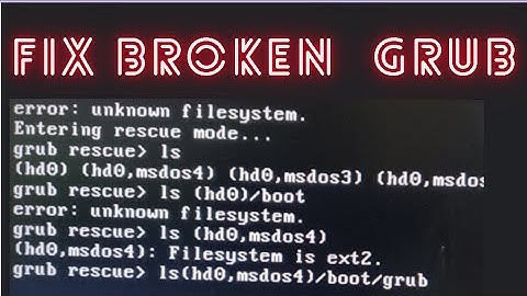 Fix broken grub on linux
