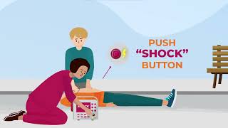 What are the steps of using an AED?