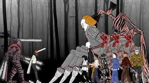 Chainsaw Devil vs Siren Head, Demogorgon, SLENDER MAN, Predator, Slashers - DC2 EPIC FIGHT