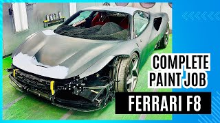 Ferrari F8 complete Paint Job after Crash and Repairs