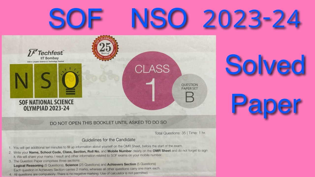 Science Olympiad For Class 1/SOF National Science Olympiad Class 1 Set ...