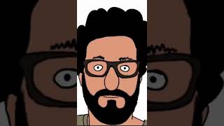 He grows a mustache and beard and gets old. #animaster #animation #ai # glasses #mustache #fun