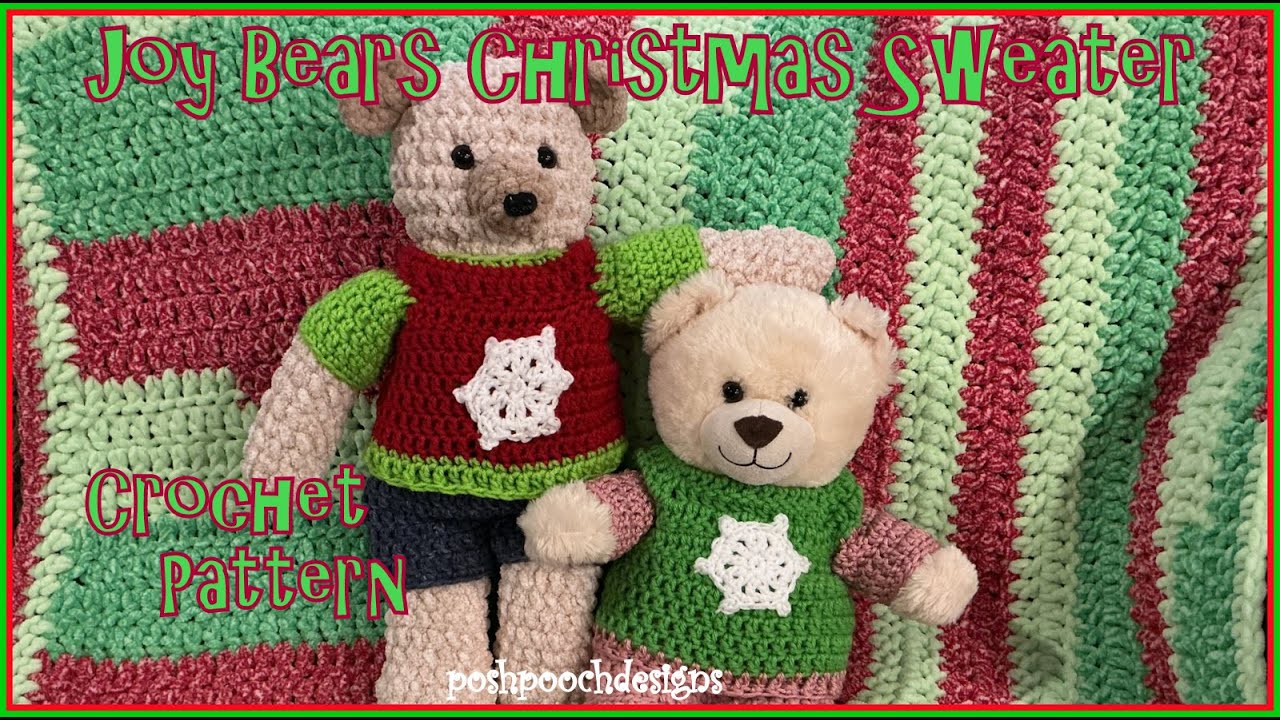 Learn To Crochet The Joy Bears Christmas Sweater Crochet Pattern 