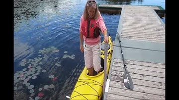 Kayak Launch from dock demo showing stabilization hoisting & storage