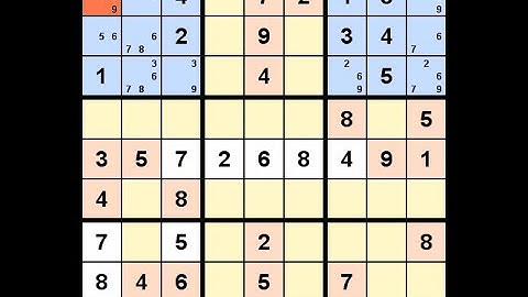 How to Solve Los Angeles Times Sudoku Impossible July 19, 2020 - XYZ-Wing
