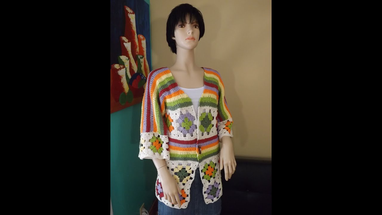 crochet how granny square cardigan squares Crochet parte cuadrados de o granny 1