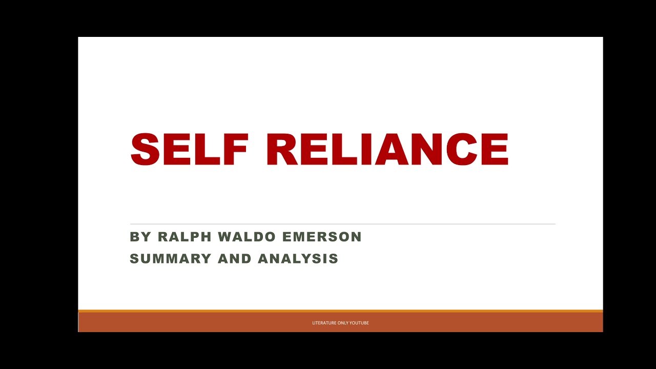 self reliance essay sparknotes