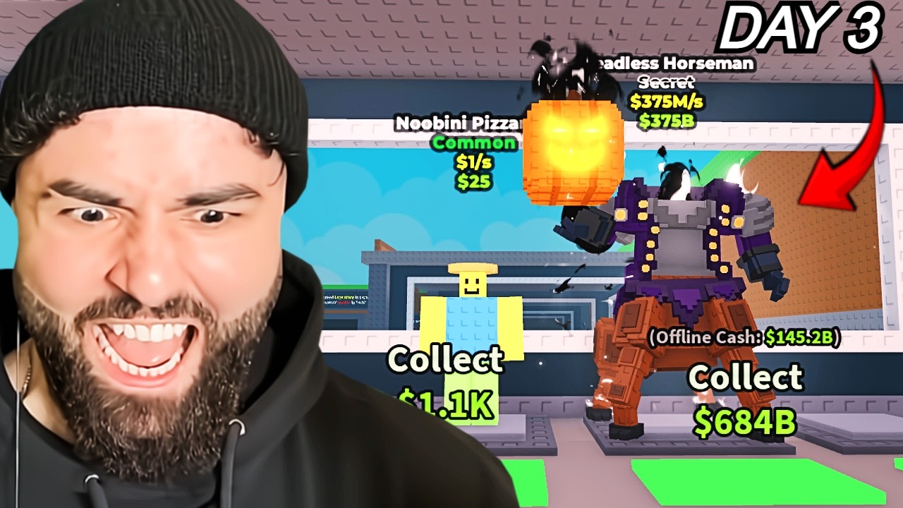 Day 3 Trading from NOOBINI to HEADLESS HORSEMAN in Steal A Brainrot