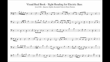 Sight Reading for Bass, Level 04b (Half, Quarter, Eighth & Sixteenth Notes and Rests), Ex. 1
