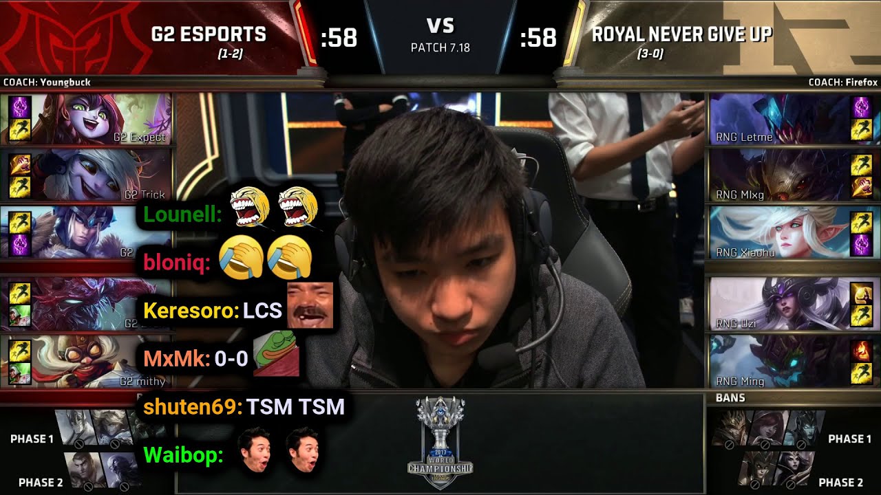G2 vs RNG | 2017 Worlds Day 6 | Twitch VOD with Chat - YouTube