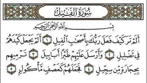 سورة الفيل كامله ،، بصوت الشيخ احمد العجمي
