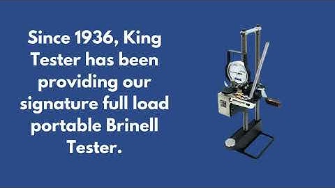 King Tester Corporation: Portable Brinell Testing Since 1936