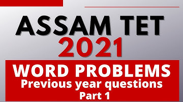 ASSAM TET 2021⚡ WORD PROBLEMS ⚡Part 1⚡Assam TET 2021 LP UP @PRAGYA প্ৰজ্ঞা ​