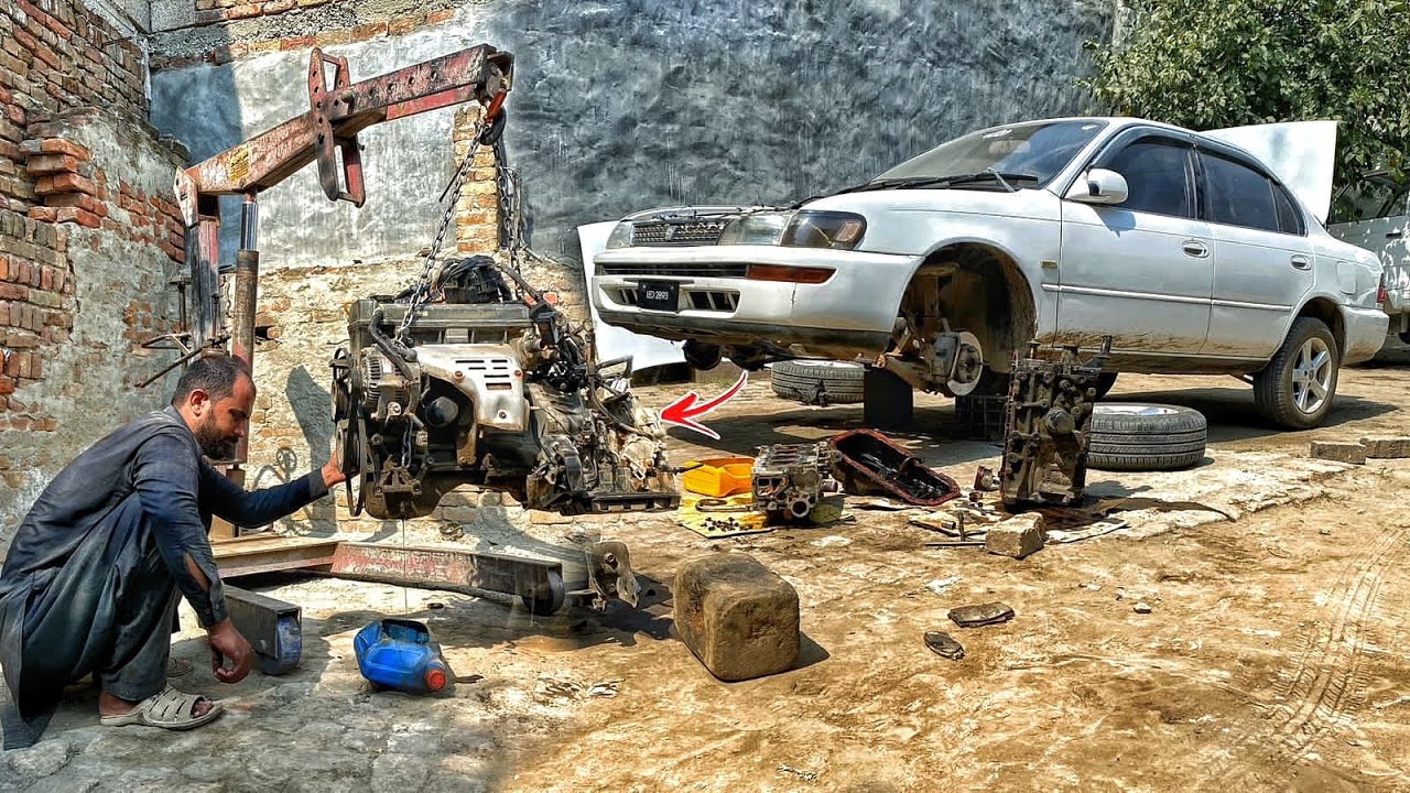 Petrol Engine of Toyota Corrola XE Restoration ||How to repair 16 VaL 5A EFI Engine rebuild asembly