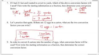 QR -- Lesson 8-1, Dimensional Analysis,  Q 7-10