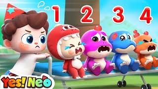 Five Dinos Got Hurt🦖😭| Ambulance | Five Little Monkeys | Nursery Rhymes & Kids Songs | Yes! Neo