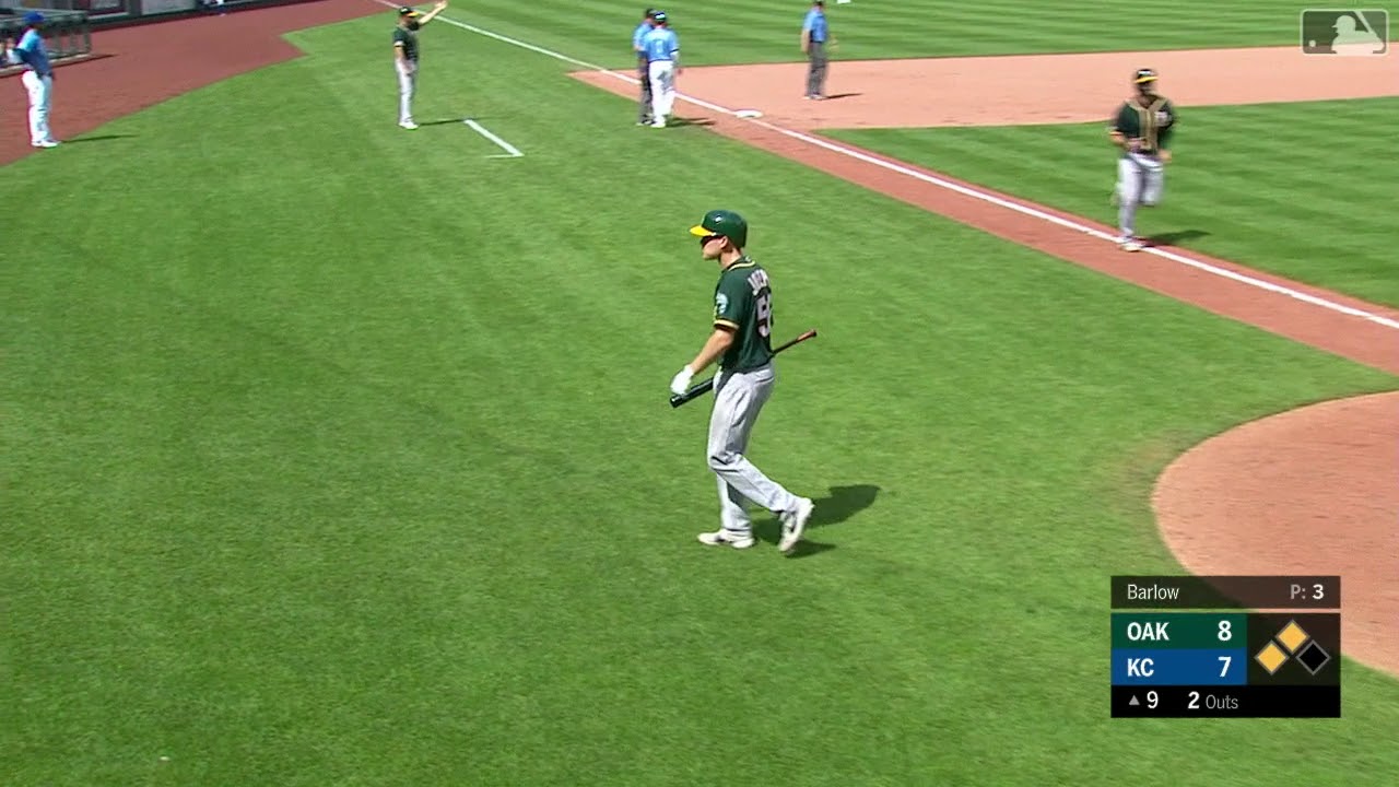 Catch and Carry Runners Bumped One Base Run Scores YouTube