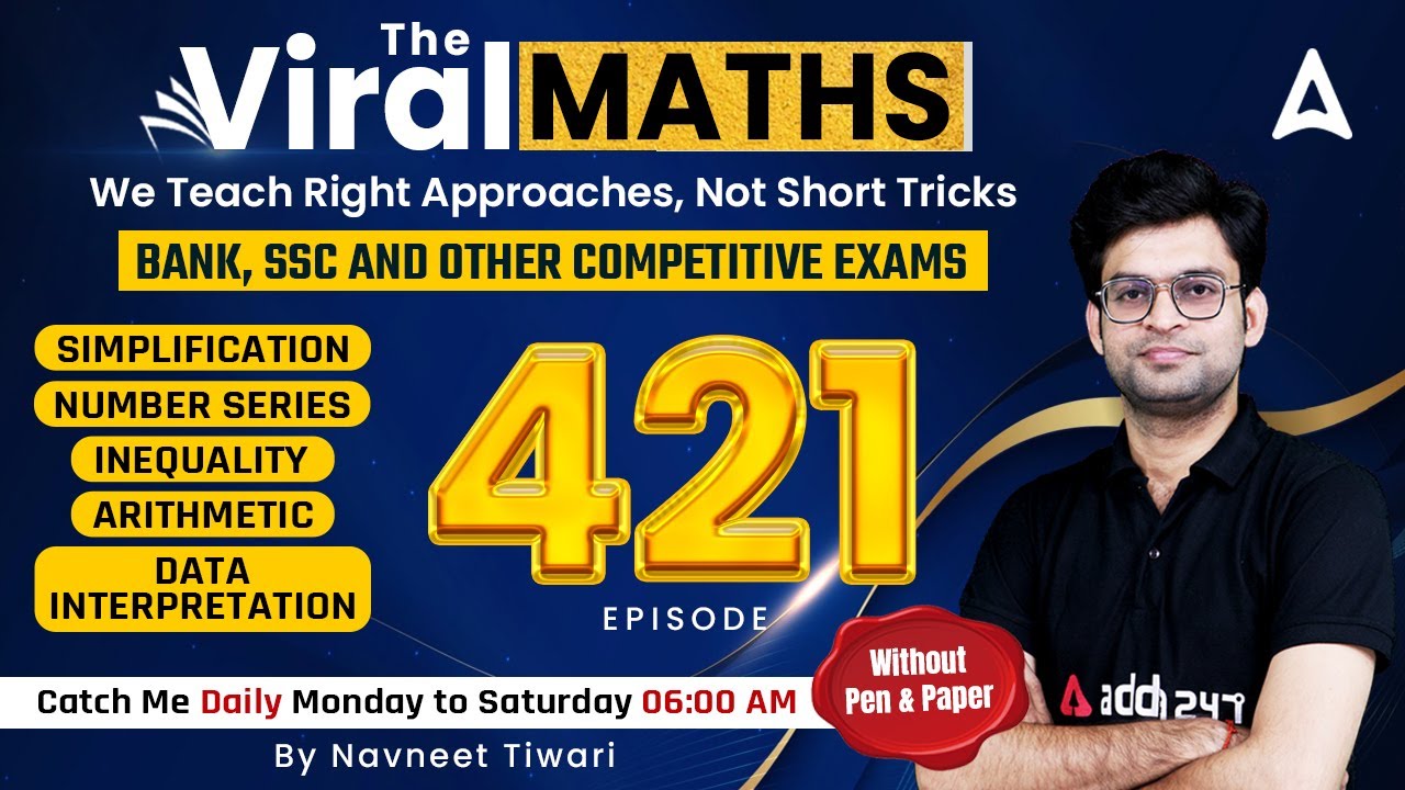 Bank Exams | Simplification | Number Series | Inequality | Arithmetic By Navneet Tiwari