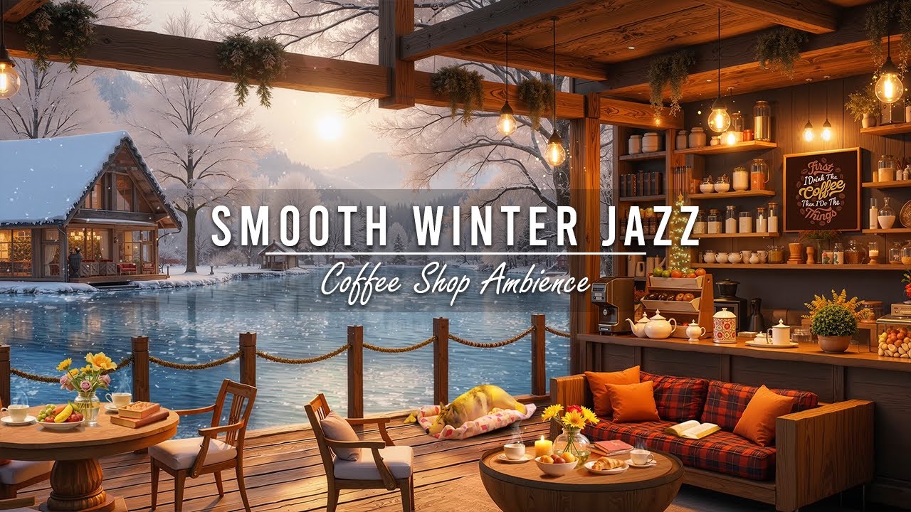 Cozy Winter Coffee Shop Ambience with Smooth Jazz Music for Work ⛄ ...
