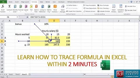 How to use Trace Formula Dependency in Excel