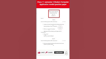 Class 11 second semester Modern Computer Application sample question paper #shorts #computer