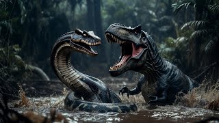 Giant Snake Vs Trex  Epic Prehistoric Battle