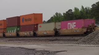 Eastbound UP Trails NS 276 Intermodal Meets Westbound NS V11 Mixed Freight Crewe VA