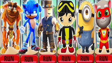 Tag with Ryan vs Crash Bandicoot vs Sonic forces vs Spy ryan vs minions vs talking tom | ckn toys |