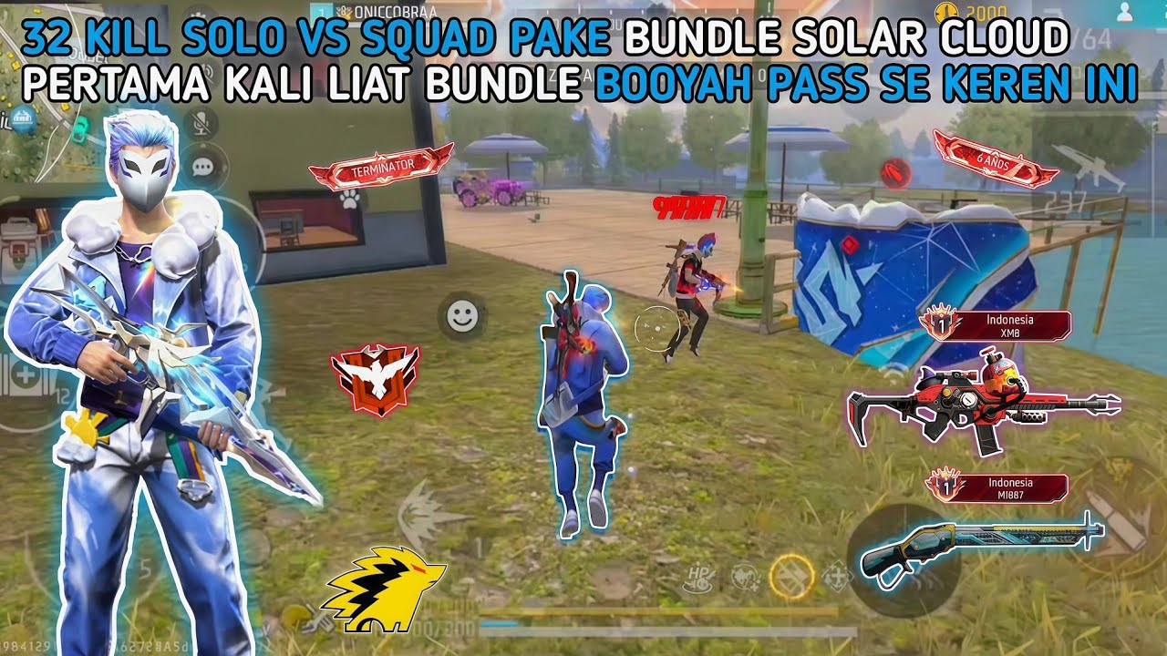 32 KILL SOLO VS SQUAD PAKE BUNDLE FULL BIRU PUTIH!!!MODE BARBAR NO REM ...