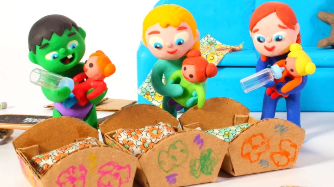 kids anka SUPERHERO BABIES DOLLS NEED TO SLEEP ❤ Superhero Babies Play Doh Cartoons For Kids