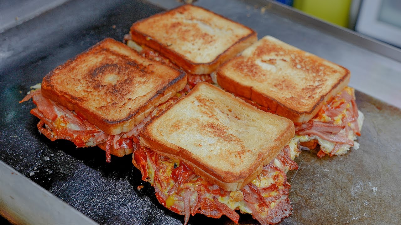 햄 치즈 에그 토스트 / ham cheese egg toast Korean street food YouTube