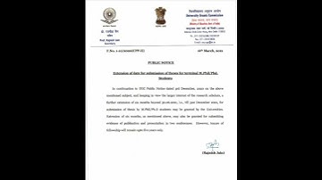 UGC Notice regarding extension of date for submission PhD and MPhil thesis explained by Manish Tyagi