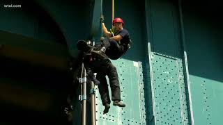 Toledo Fire Department practices over the edge skills for disasters, bridge rescues and emergencies