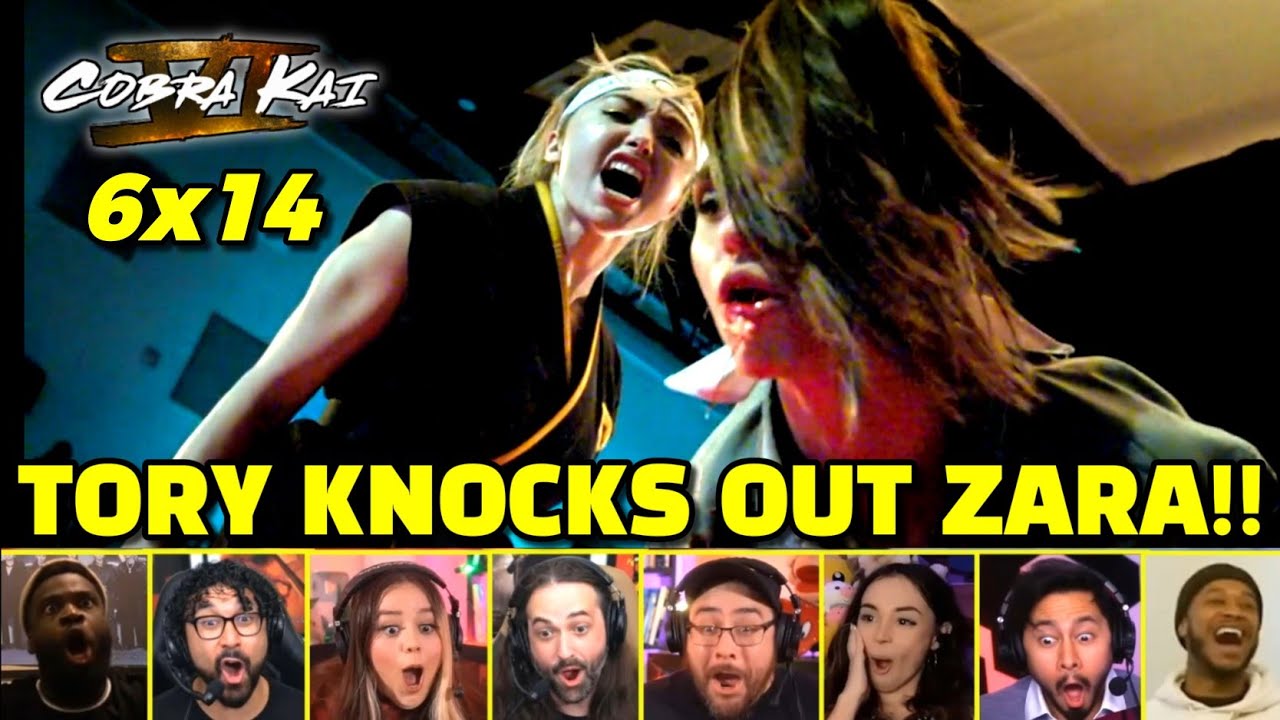 Подборки реакций ютуберов на бой Тори против Зары | Кобра Кай 6x14