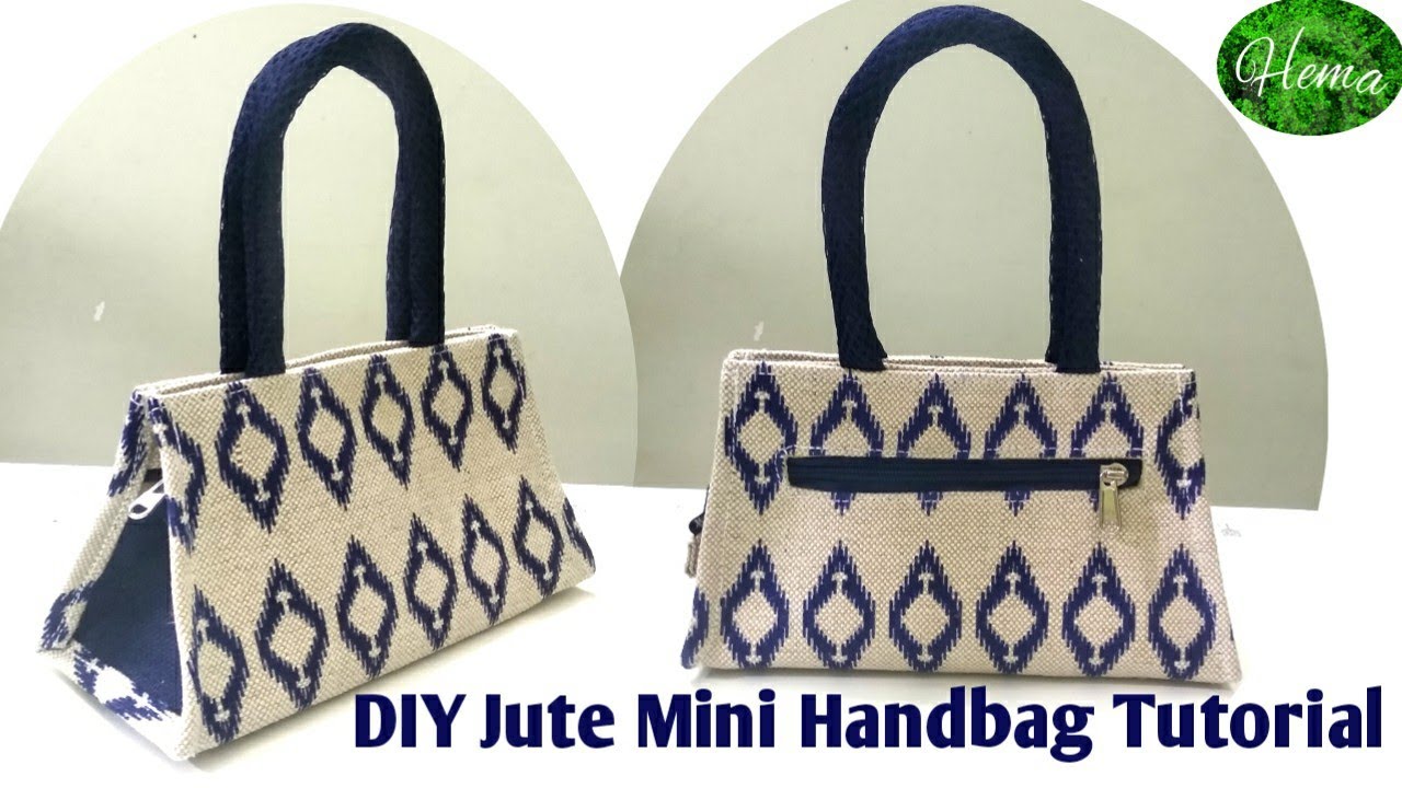 DIY Jute Mini Handbag Tutorial|Small Carry Bag Making At Home|#jutebags ...
