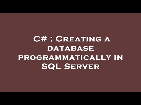 C# : Creating a database programmatically in SQL Server
