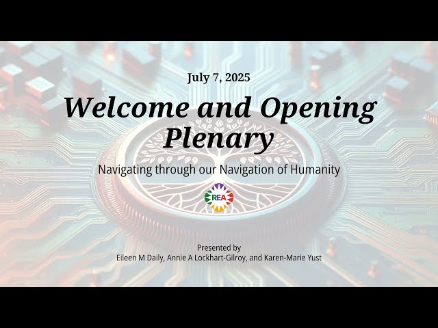 REA2025 Welcome and Opening Plenary
