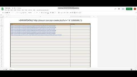 TINY URL | SHORTEN URL | GOOGLE SHEET FORMULA