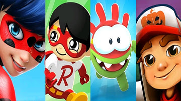 Miraculous vs Tag with Ryan vs Om Nom: Run vs Subway Surfers Gameplay