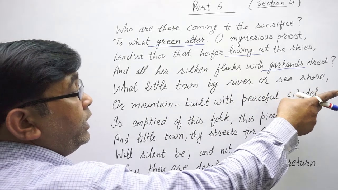 Ode on a Grecian Urn by John Keats Part 6 - Line by Line Analysis in Hindi Line 31 to 40