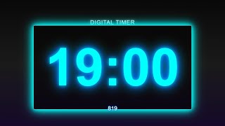 19 Minute Neon Digital Timer | Bright Countdown for Study, Focus, Workouts, and Productivity