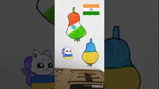 Creative Tiranga Fruit Drawing 🇮🇳 | Unique Indian Flag Art 🍐 | Aesthetic Sketch Idea #shorts
