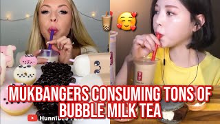 mukbangers consuming TONS of bubble tea