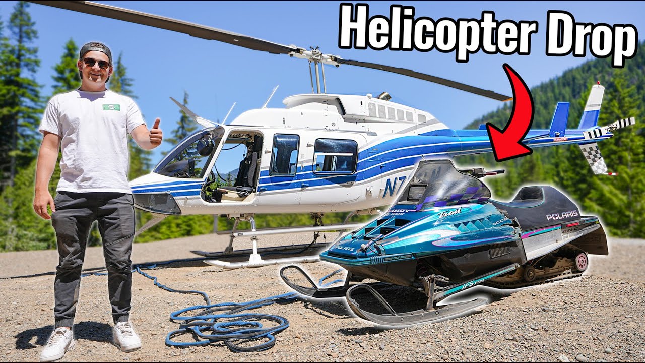Dropping a Snowmobile from a Helicopter