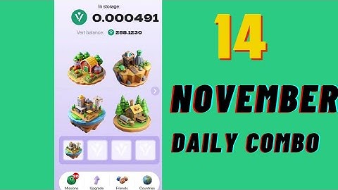 Vertus Combo Cards Today 14 November.Vertus Daily Combo.Vertus Combo Cards..Vertus Combo