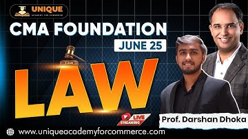CMA Foundation || Law || Chp 1 - Introduction || L 1 || Prof. Darshan Dhoka