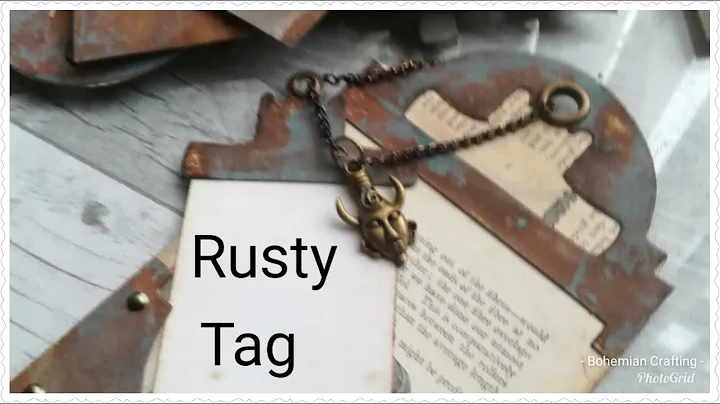 Rusty tag using Distress ink and paints